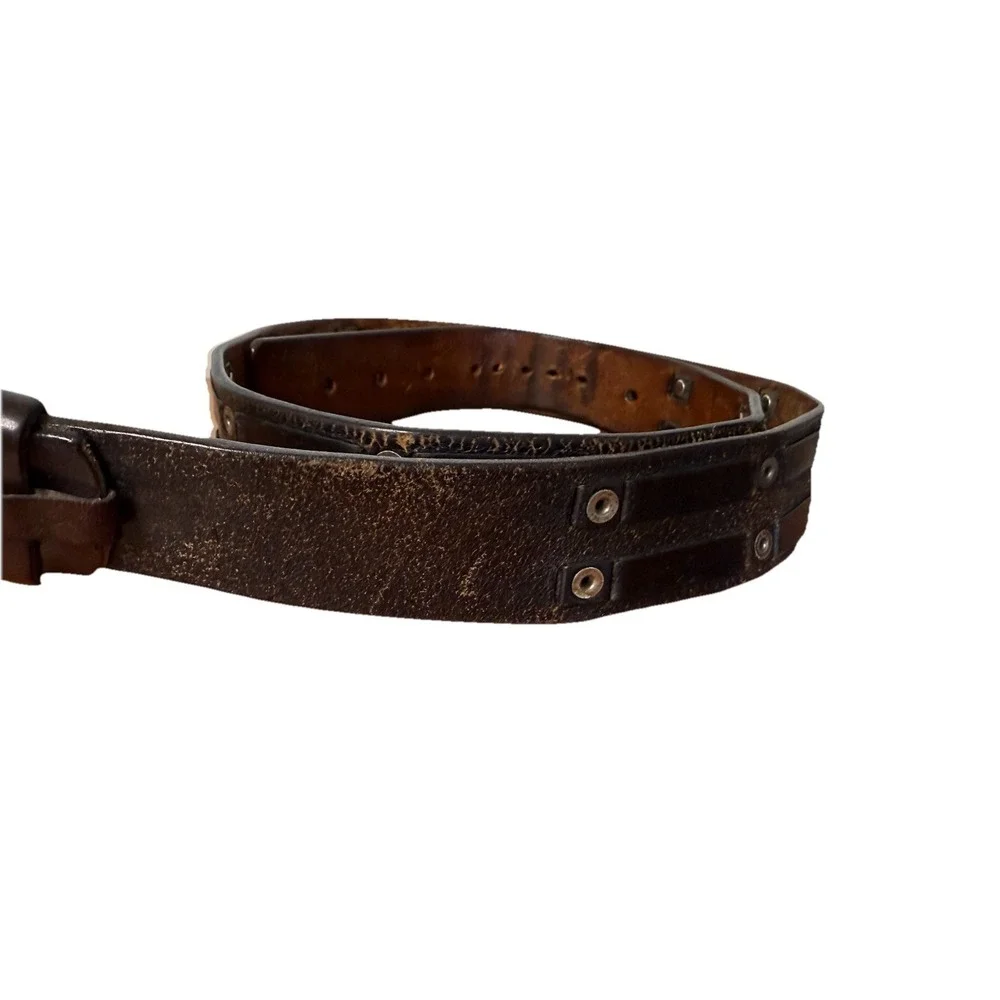 Vintage Mens leather belt studded leather 44